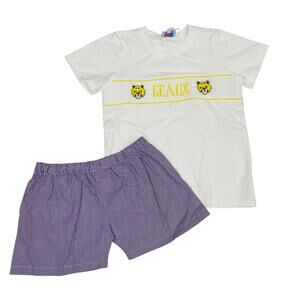 NWT Ann + Reeves Size 24M Geaux Tigers Robert Short Set